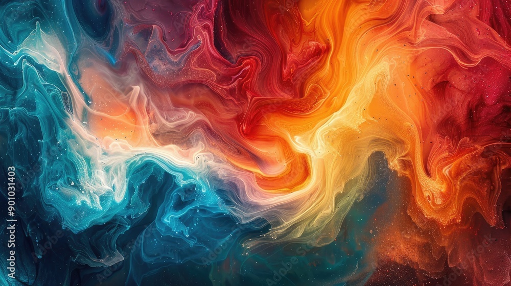 Abstract, colorful fluid dynamics in motion Abstract, colorful fluid dynamics in motion