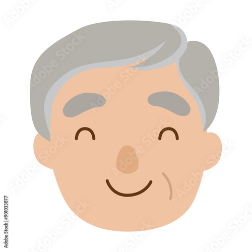 Wallpaper Mural かわいいおじいさんのアイコンイラスト/笑顔・線なし Torontodigital.ca