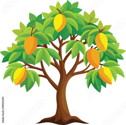 Vector Illustration of a Mango tree
