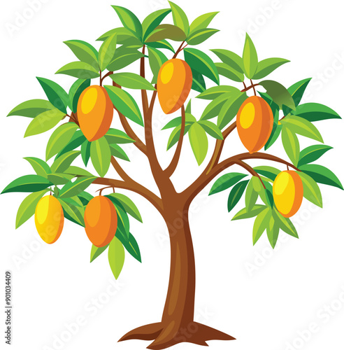 Vector Illustration of a Mango tree
