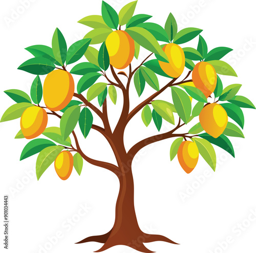 Vector Illustration of a Mango tree