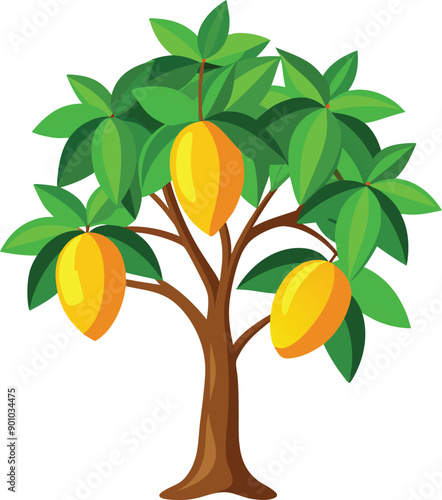 Vector Illustration of a Mango tree