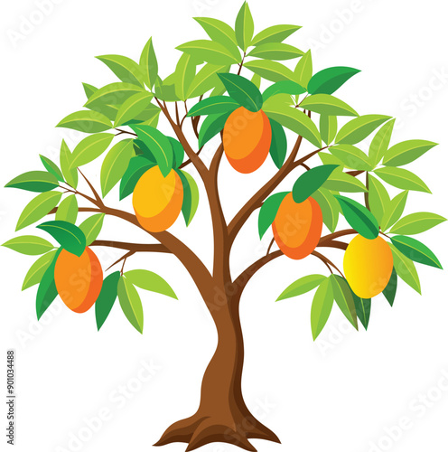 Vector Illustration of a Mango tree