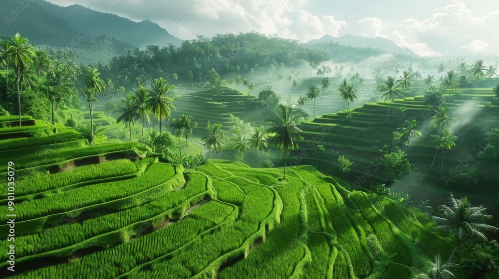 Bali Rice Terraces, Indonesia - Lush green rice paddies Bali Rice Terraces, Indonesia - Lush green rice paddies