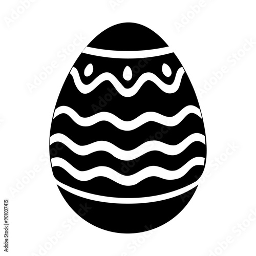 A silhouette easter egg vector illustration design