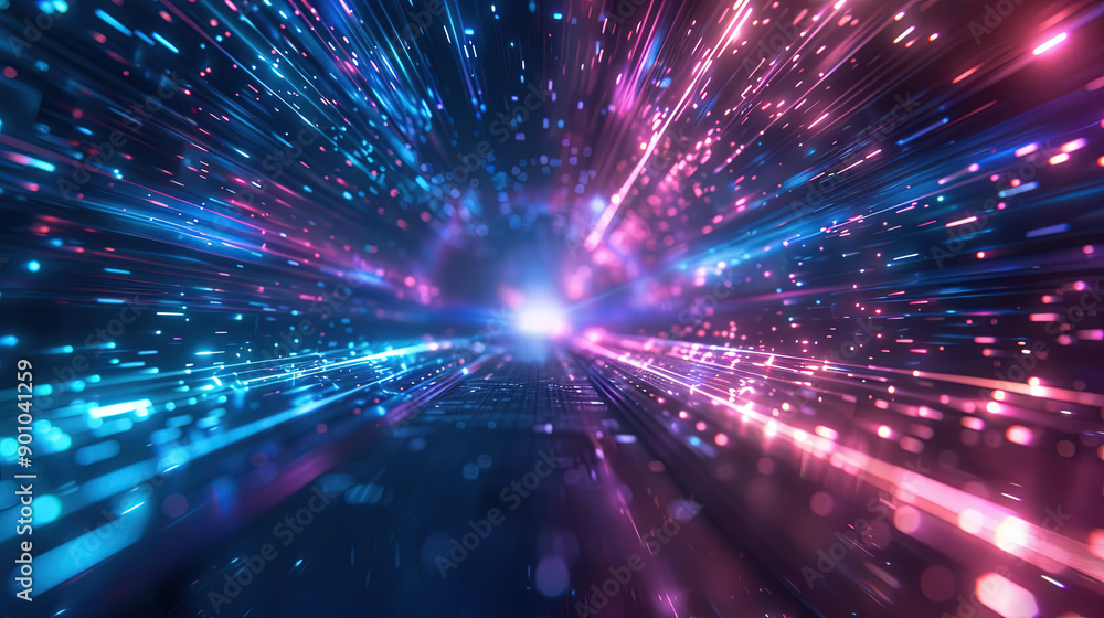 Futuristic motion graphic. Ultra violet neon light glow. 3D rendering, Abstract neon lights background Futuristic motion graphic. Ultra violet neon light glow. 3D rendering, Abstract neon lights background