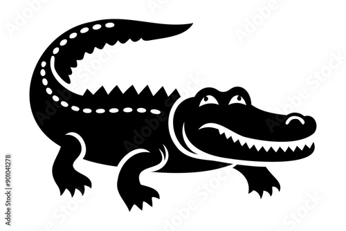 A silhouette crocodile or alligator vector illustration