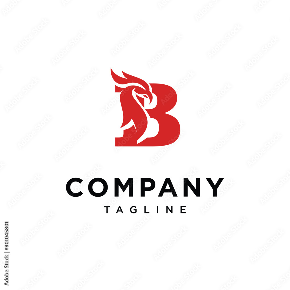 Obraz premium Letter B Phoenix Bird Logo Icon Vector