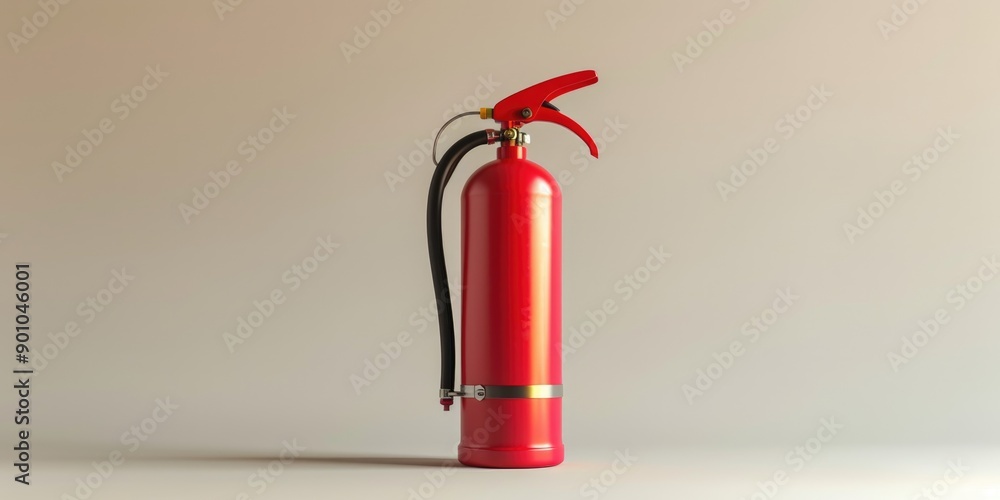 Red fire extinguisher, emphasizing safety equipment and fire prevention tools. Red fire extinguisher, emphasizing safety equipment and fire prevention tools.