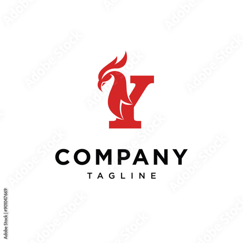 Letter Y Phoenix Bird logo icon vector 