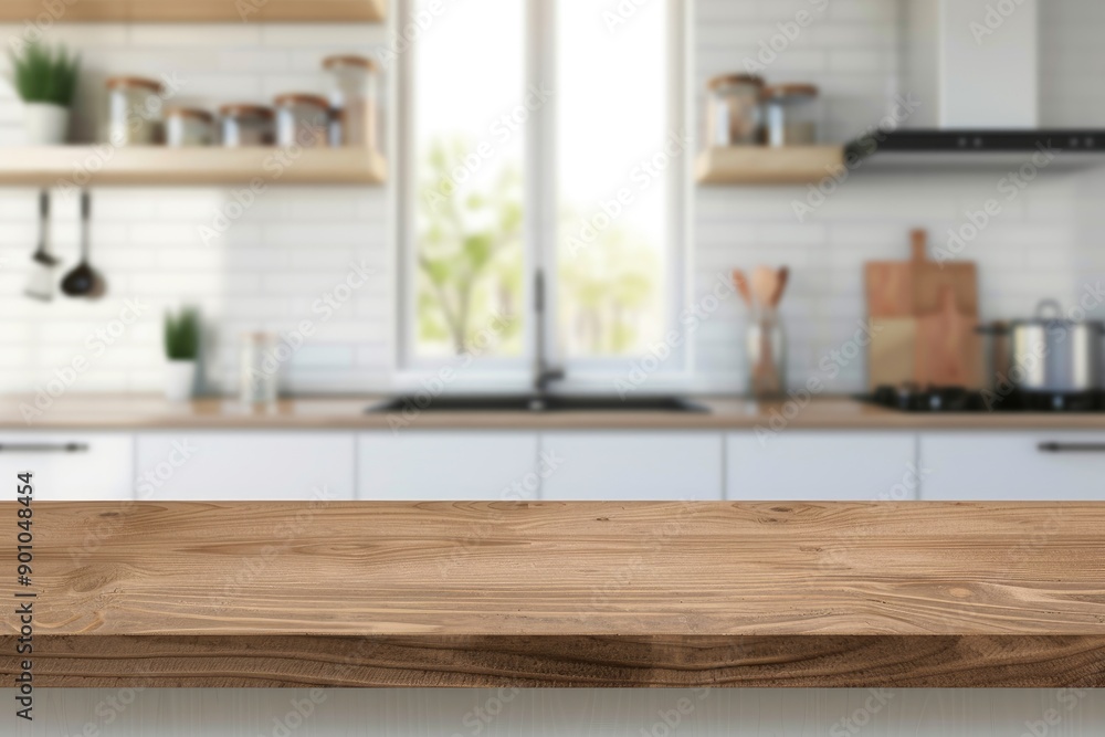 Wooden Countertop in a Modern Kitchen Wooden Countertop in a Modern Kitchen