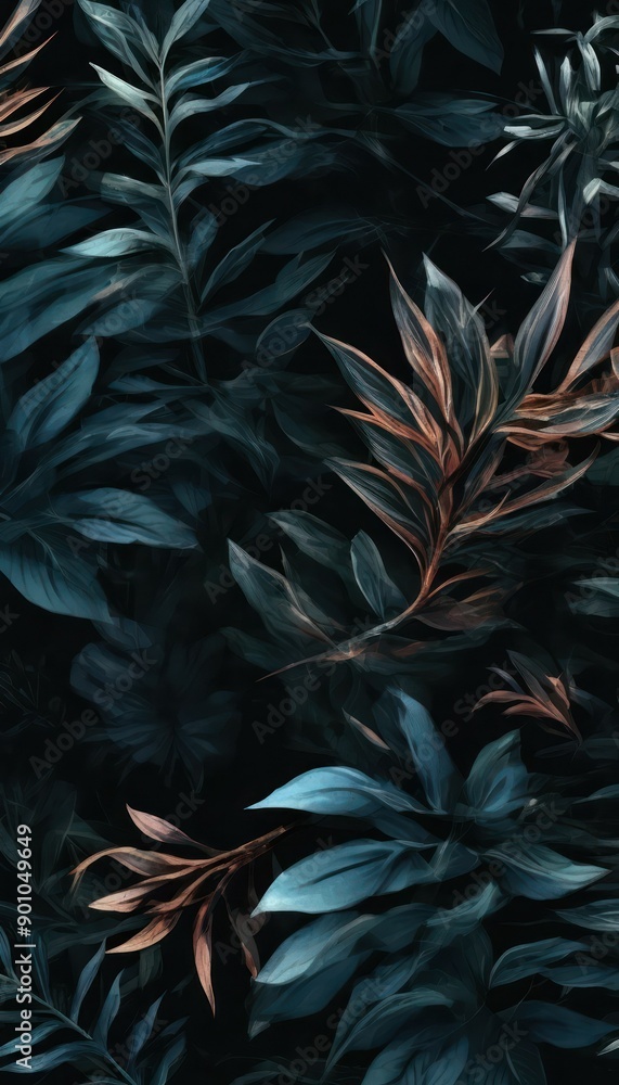 Dark botanical, aesthetic background Dark botanical, aesthetic background