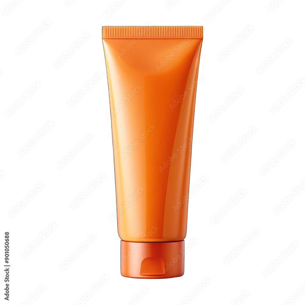Orange tube mockup isolated on transparent background Orange tube mockup isolated on transparent background