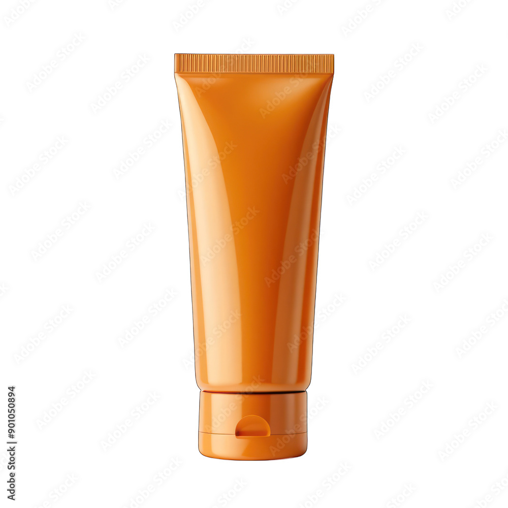 Orange tube mockup isolated on transparent background Orange tube mockup isolated on transparent background