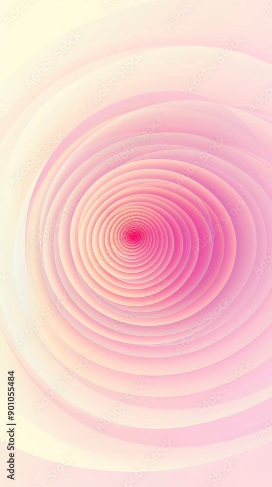 Abstract Pink and Yellow Concentric Circles Abstract Pink and Yellow Concentric Circles
