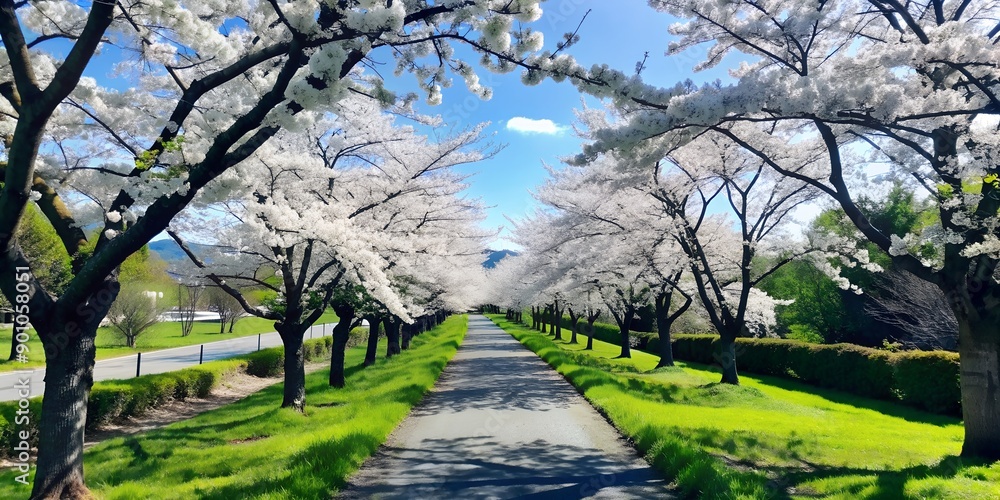 Serene Pathway Amidst Cherry Blossoms AI-Created Content, gardens, pink, asakusa, cherry blossom Serene Pathway Amidst Cherry Blossoms AI-Created Content, gardens, pink, asakusa, cherry blossom