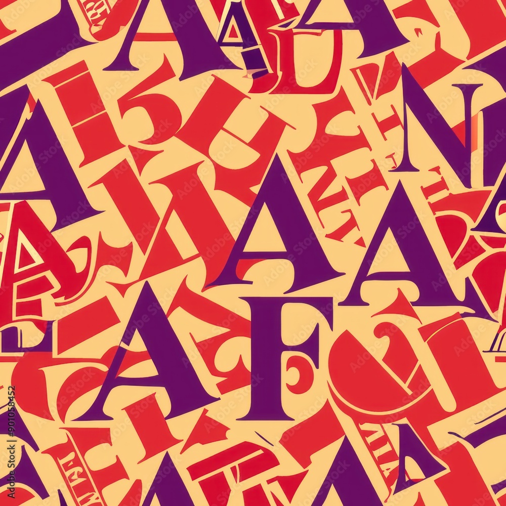seamless pattern of clean typography and letters, Generative AI seamless pattern of clean typography and letters, Generative AI