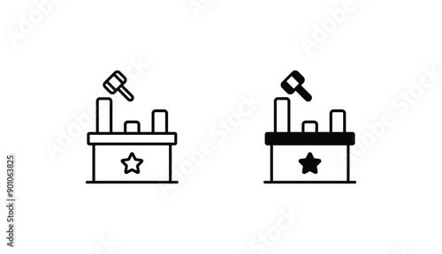 Whack a Mole icon design with white background stock illustration