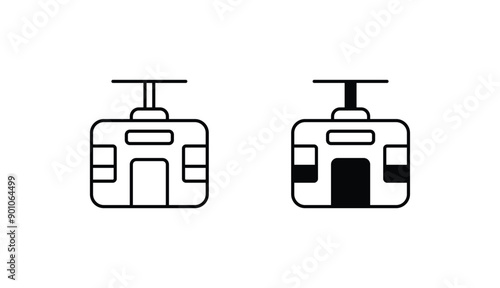 Cable Car icon design with white background stock illustration
