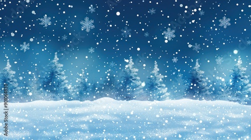 Wallpaper Mural Christmas Snowfall: Vector Illustration of Snowflakes Falling on a White Background Torontodigital.ca