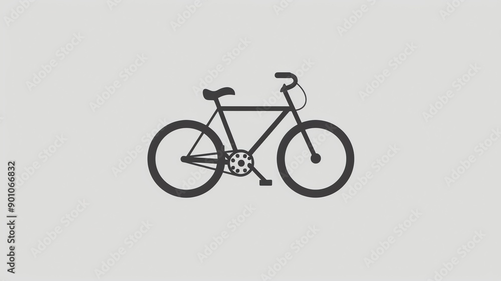 Obraz premium A black and white illustration of a bicycle.