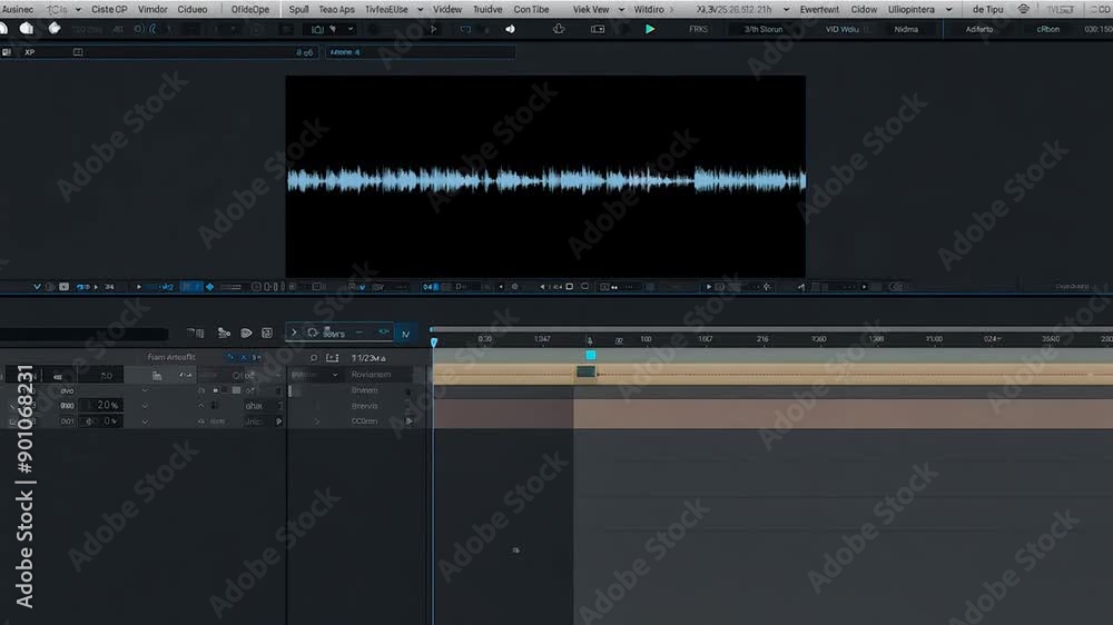 Audio Editing Timeline Displaying Clips and Frames in a Sound Editing Program Generative AI Audio Editing Timeline Displaying Clips and Frames in a Sound Editing Program Generative AI