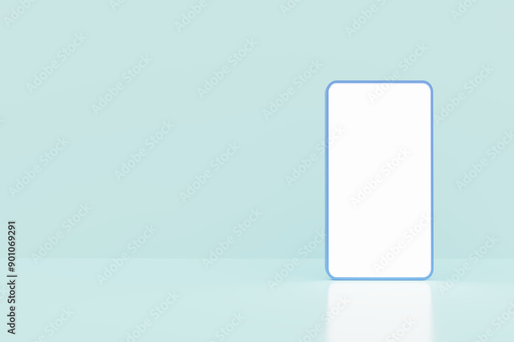 online shopping on mobile or website applications. smartphone or tablet screen. light blue background. 3D illustration. online shopping on mobile or website applications. smartphone or tablet screen. light blue background. 3D illustration.