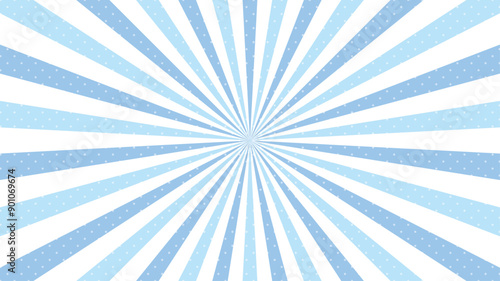 集中線　青　水色　背景　水玉柄