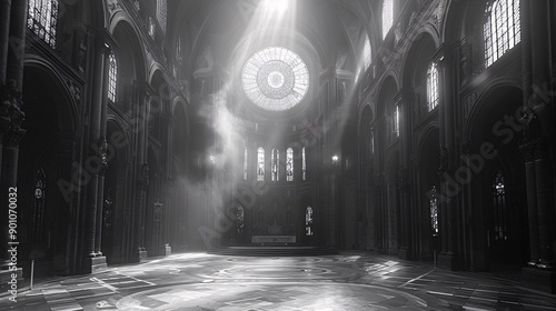 light in the dark castle, gothic architecture backgrounds.