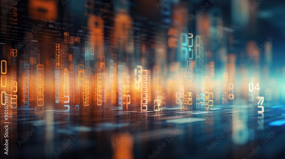 Shiny digital code with blurred edges Shiny digital code with blurred edges