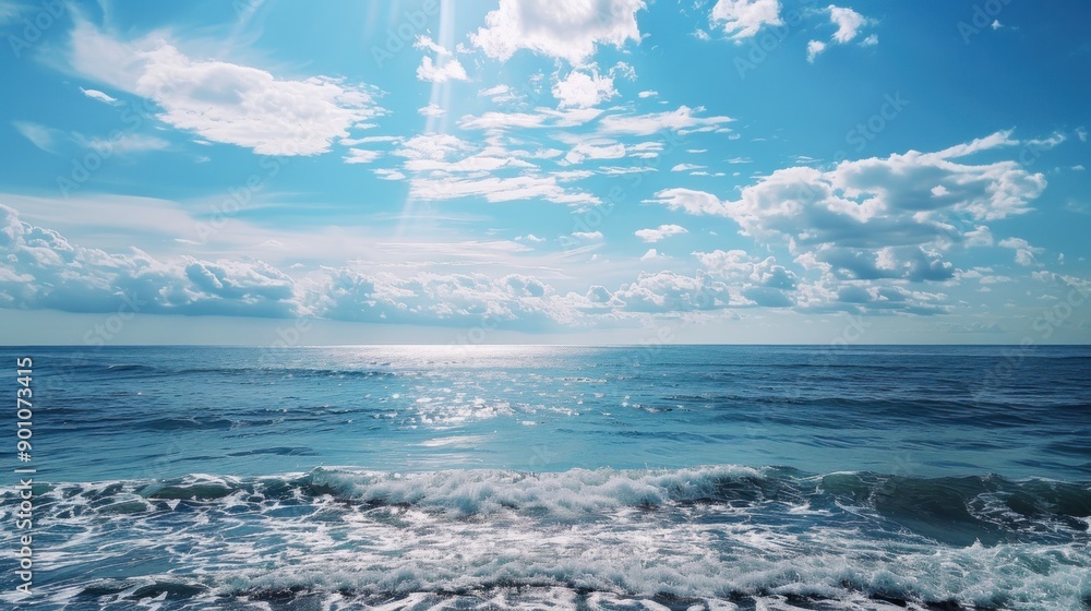 Azure Seascape with Clouds Azure Seascape with Clouds