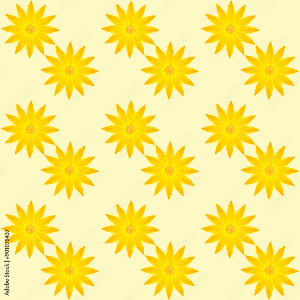 seamless pattern: large yellow flowers against light yellow background seamless pattern: large yellow flowers against light yellow background