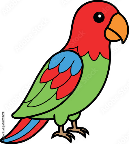 a cute and beautiful parrot bird macaw vector art flat design and background illustrations