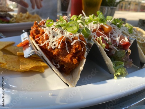 Vászonkép tapa, tapas, texmex, spanisch, essen, essen, mahl, fleisch, teller, essgeschirr,