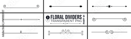 Line dividers. Decorative swirl text separators, vintage divider, Ornament divider collection, Wedding invitation card background with golden line art flower and botanical leaves Organic shapes, 