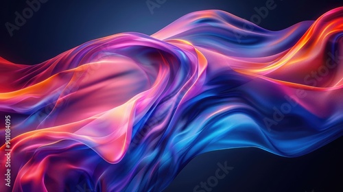 Iridescent flowing waves with dynamic movement