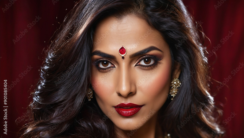 Closeup of very attractive and glamorous Indian woman Closeup of very attractive and glamorous Indian woman