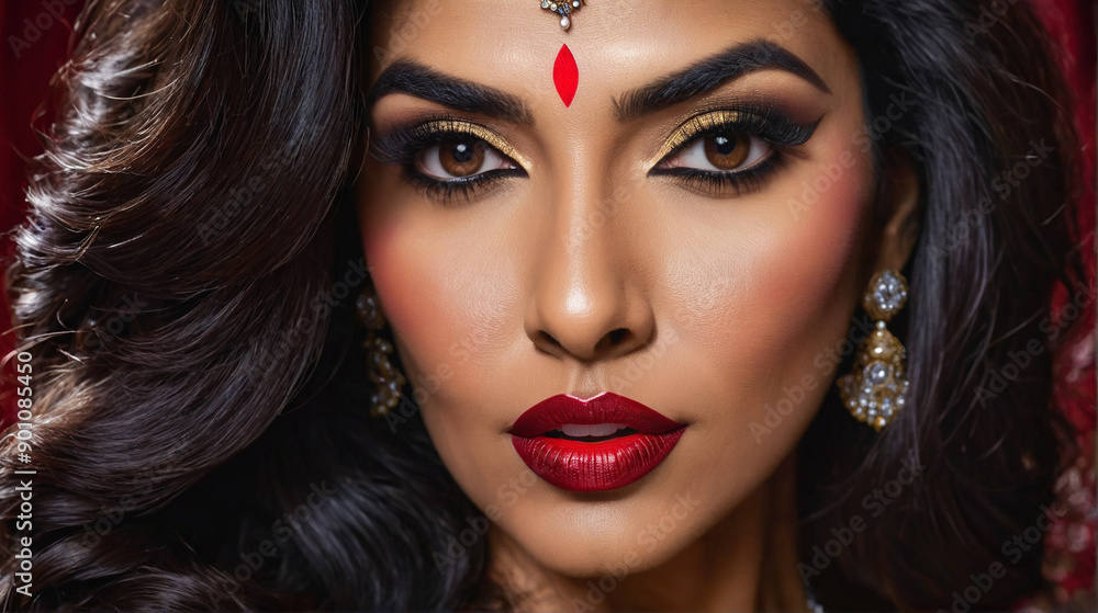 Closeup of very attractive and glamorous Indian woman Closeup of very attractive and glamorous Indian woman