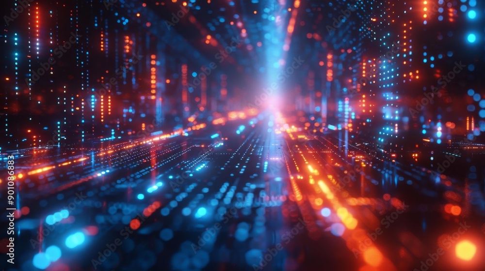 Futuristic digital data stream - generative ai Futuristic digital data stream - generative ai