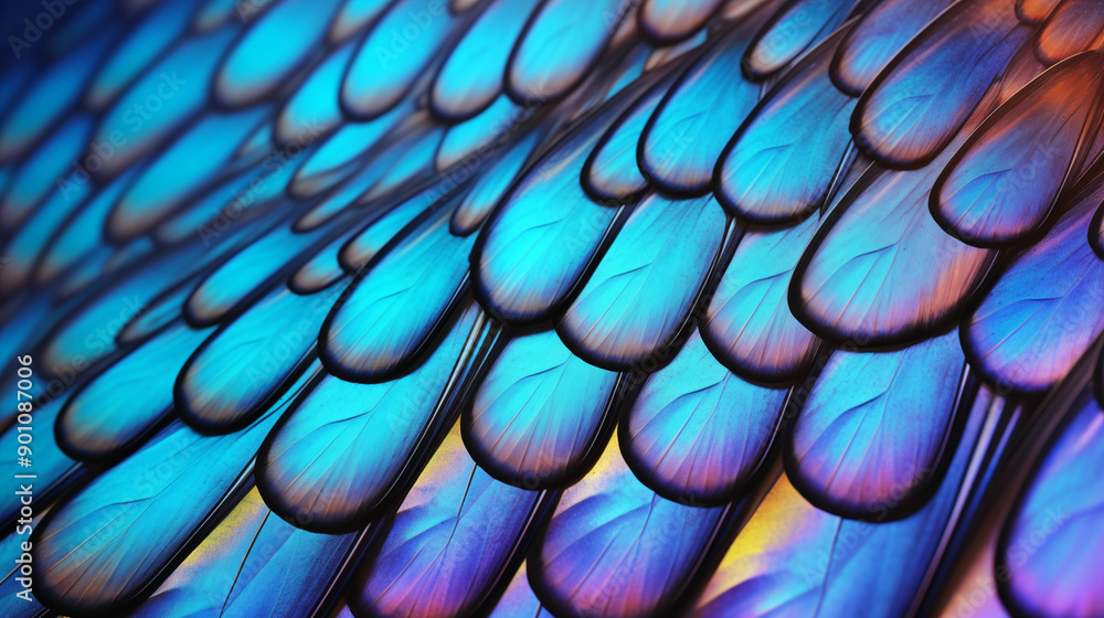 Close-up of a vibrant butterfly wing with intricate patterns Close-up of a vibrant butterfly wing with intricate patterns