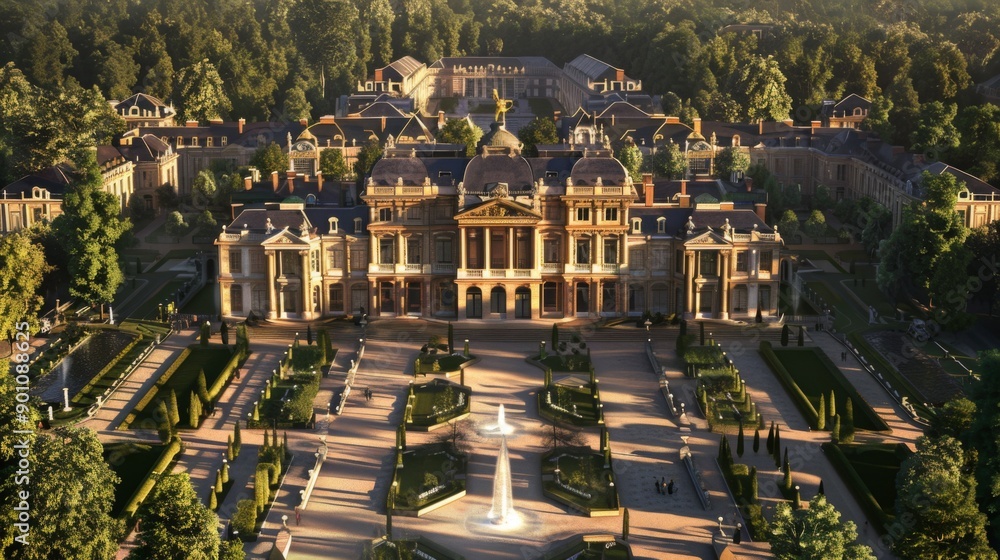 Fototapeta premium Versailles Palace, France - Opulent palace and formal gardens