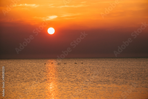 sunset on the beaches of champotón, campeche.