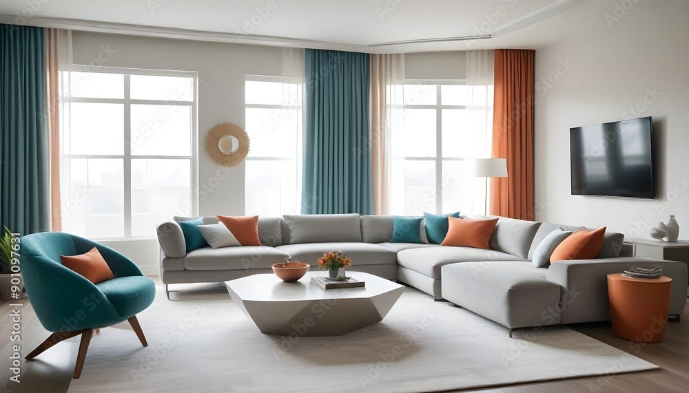 Photo interior modern design room 3d illustration Photo interior modern design room 3d illustration