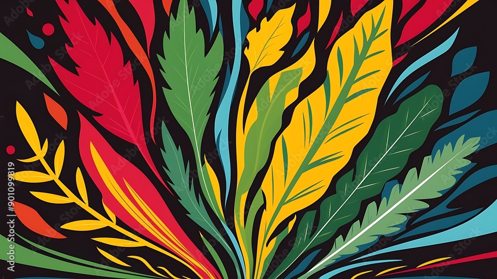 Vibrant Abstract Floral Composition Vibrant Abstract Floral Composition