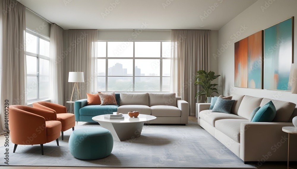 Fototapeta premium Photo interior modern design room 3d illustration