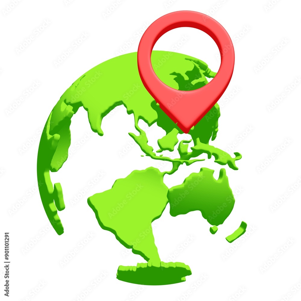 Geo mark pointer on planet earth. Navigation concept Geo mark pointer on planet earth. Navigation concept
