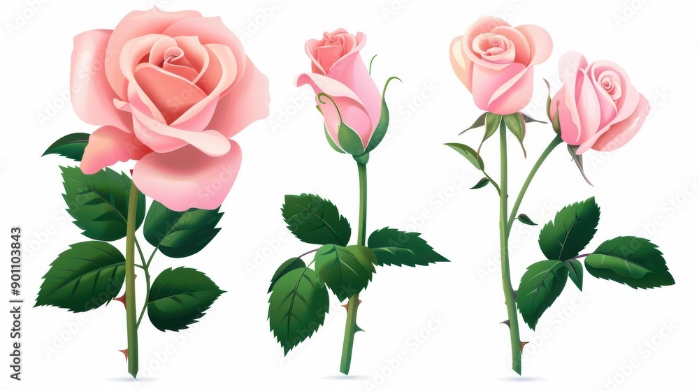 Delicate watercolor white and pink roses, beautifully isolated on a clean background for versatile art projects and designs. Delicate watercolor white and pink roses, beautifully isolated on a clean background for versatile art projects and designs.