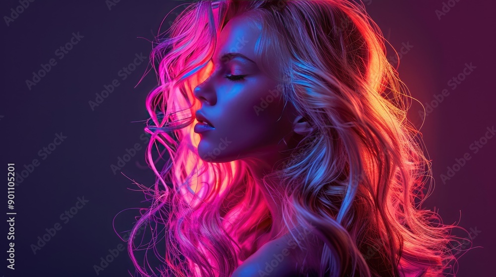 Multilayered wavy waves with vibrant neon hues Multilayered wavy waves with vibrant neon hues