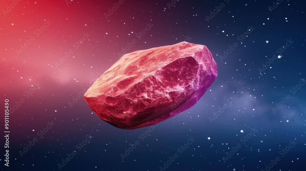 A surreal sight, a giant rock floats through the cosmic space, capturing the essence of abstract 3D art. A surreal sight, a giant rock floats through the cosmic space, capturing the essence of abstract 3D art.