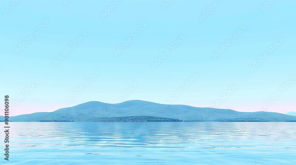 A picture of a lake with mountains fading into the background and a boat with a paddle in the foreground A picture of a lake with mountains fading into the background and a boat with a paddle in the foreground